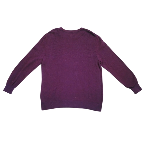 Goodfellow & Co Men's Burgundy Long Sleeve Crew Neck Cable Sweater - Picture 3 of 4